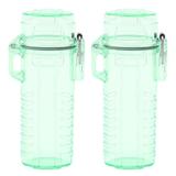 2Pcs Lighter Case Waterproof Lighter Storage Container Plastic for Outdoor Camping Hiking Transparent Greed