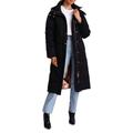 Thermal Puff Faux Down Water Resistant Hooded Longline Puffer Coat