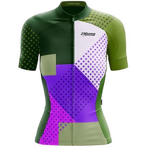 Damen Radtrikot Gemustert Buchstaben Zahlen Lustig Kurzarm Fahhrad Trikot Oberteil mit 3 Gesäßtaschen Mountainbike MTB Straßenradsport UV-beständig Radfahren Schnelltrocknend Rückentasche Sport Image