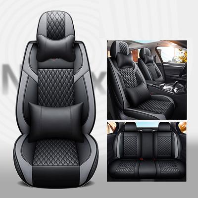 Car Seat Cover Universal Auto PU Leather, Five Seats, Breathable Seat Pad Cushion, Car Accessories for Most Models