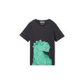 TOM TAILOR Jungen Kinder T-Shirt mit Dino-Print, 29476 - Coal Grey, 116/122