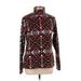 Eddie Bauer Fleece Jacket: Burgundy Fair Isle Jackets & Outerwear - Women's Size Large