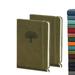 WERTIOO Small Hardcover Journal Notebook 2 Pack A6 Ruled Leather Pocket Notebook 5.7 x 4.3 inch 140 Pages Notebook with Pen Holder 100 gsm Thick Paper Journals for Women Men