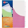 Avery Dividers for 3 Ring Binders 5 Tab Binder Dividers Plastic Binder Dividers with Pockets Insertable Big Tabs Vibrant Geometric Patterns Works With Sheet Protectors 1 Set (07708)