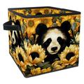 KLURENT Panda Among Sunflower Toy Box Chest Collapsible Sturdy Toy Clothes Storage Organizer Boxes Bins Baskets for Kids Boys Girls Nursery Playroom