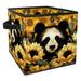 KLURENT Panda Among Sunflower Toy Box Chest Collapsible Sturdy Toy Clothes Storage Organizer Boxes Bins Baskets for Kids Boys Girls Nursery Playroom