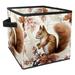 KLURENT Cute Squirrel Toy Box Chest Collapsible Sturdy Toy Clothes Storage Organizer Boxes Bins Baskets for Kids Boys Girls Nursery Playroom
