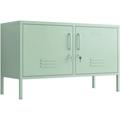 TV Stand Wide Metal Locker Storage Cabinet Adjustable Shelves Metal Cabinet Laundry Room or Utility Room Locker 2 Shelves Home Books Clothes Storage Green Size: 23.62â€�H x 39.37â€�W x 14.96â€�D