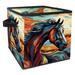 KLURENT Horse Toy Box Chest Collapsible Sturdy Toy Clothes Storage Organizer Boxes Bins Baskets for Kids Boys Girls Nursery Playroom
