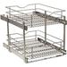 17.5-in W x 14.7-in H Metal 2-Tier Pull Out Cabinet Basket 17 Inch Frosted Nickel