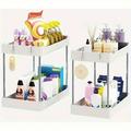 2pcs Under Sink Organizer And Storage 2 Tier Bathroom Organizer Under Sink Black Under Sink Organizer And Storage Cleaning Supplies Organizer Cabinet Under Storage Cabinets Two Sizes Large And Me
