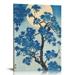 Nawypu Retro Japanese Blue Cherry Blossom Poster Ohara Koson Cherry Trees In The Moonlight Wall Art Minimalist Women Flower Art Print Aesthetic Decor For Bedroom Or Living Room