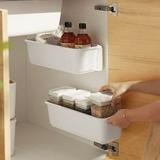 2 Pack Sliding Basket Organizer for Kitchen Cabinet Sliding Plastic Storage Drawers Under Sink Sliding Basket Organizer for Kitchen Bathroom Under Sink