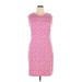 J. McLaughlin Casual Dress - Shift: Pink Jacquard Dresses - Women's Size X-Large
