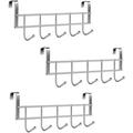 3 Pack Metal Over The Cabinet Hooks Kitchen Cabinet Rack Hook Space Saving Storage Hanger Bathroom Towel Metal 5 Hooks (Not for The Door)