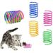 Cat Spiral Spring 4 Pcs Cat Creative Toy to Kill Time and Keep Fit Interactive cat Toy Durable Heavy Plastic Spring Colorful Springs Cat Toy for Swatting Biting Hunting Kitten Toys