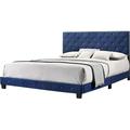 Suffolk Velvet Upholstered King Bed In Navy Blue