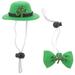 Qumonin 1 Set St. Patrick s Day Pet Costume Accessories Cute Top Hat And Collar Puppy Kitten Irish Finery