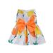 Dog Dress Harness Dog Dress Bowknot Harness Leash Set Floral Princess Dog Harness Dress Dog Dress Harness Vest with Leash Pet Doggy Outfits for Outdoor Walking Orange S