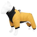 Dog Hardshell Jacket Autumn and Winter Warm Belly Pet Quilts Reflective Thick Dog Quilts Outdoor Waterproof Clothing Yellow 2Xl