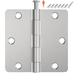 3 Pack Exterior Door Hinges 3.5 Inch Rounded Door Hinges 1/4 Radius Brushed Nickel Door Hinges