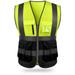 High Visibility Reflective Safety Vest Multi Pocket Reflective Vest Workwear Safety Workwear Day Night Motorcycle Cycling Warning Safety Vest