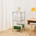 3-Tier Wire Shelving Metal Wire Shelf Storage Rack Durable Organizer Silver