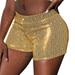 rinsvye Women s High Waist Casual Shorts Hot Pants Women s High Elastic Sequins Bar Performance Clothing Shorts Bike Shorts for Women Womens 2 in 1 Running Shorts Running Shorts Women Short Dresses fo