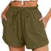 kamemir Womens Shorts Casual Womens Core Active Works Bike Shorts(Green XXL)