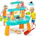 Upgraded Toddler Water Table 3-Tier Outdoor Kids Activity Table with Water Pump & Water Toy Accessories Rain Showers Splash Pond Outside Water Play Toys Sand Sensory Table for Boys Girls Age 3+
