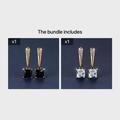 Square Cut Black Stone Emerald Earrings 18K Gold Plated Ornament For Women Daily Decor Jewelry