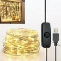 Fairy Lights 12m 120 LEDs String Lights USB IP65 Waterproof Warm White for Xmas Wedding Indoor/Outdoor-Silver Wire