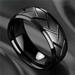 1pc Black Titanium Steel Ring - Fashionable Men s Ring with Groove Tire Design - High Quality Stainless Steel Jewelry for Art Lovers