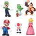 Super Mary Action Figures Toys 6 Pcs/Set Mario Bros Action Figures Super Mary Princess Mushroom Orangutan Mario Toys Series Characters Collectibles Birthday Christmas Gifts for Kids and Adult