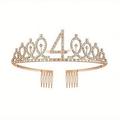 1pc 3th To18th Birthday Crown Crystal Crown Birthday Anniversary Decoration Happy Birthday Party Supplies Birthday Decoration Party Decor Party Supplies