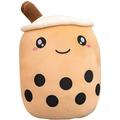 Bubble Tea Plush Pillow - Milk Tea Cup Plushie - Lifelike Bubble Tea Plush Toy with Suction Tubes Soft Boba Pillow - Tea Cup Shaped Pillow