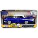 1957 Chevrolet Bel Air Lowrider Candy Blue with White Top Get Low Series 1/24 Diecast Model Car by Motormax