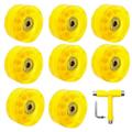 8 Pack 32 x 58mm 82A Roller Skate Wheels with Bearing with Multi-Function Skateboard Roller Skating Accessories Yellow