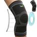 TechWare Pro Knee Support Sleeve - Compression Knee Sleeve Men & Women. Knee Brace with Side Stabilizers & Patella Gel Pads. Meniscus Tear Arthritis Joint Pain Relief. Blk/Gry Med