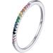 Colorful Zircon Ring - 925 Sterling Silver Jewelry for Summer Vacation and Daily Outfits - Perfect Gift for Girls with Gift Box