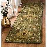 SAFAVIEH Antiquity Clarisse Traditional Floral Wool Runner Rug Olive 2 3 x 8