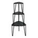 3-Piece Coffee Set Marble Nesting Table for Living Room Office Modern Style Black