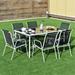 6 Chair Outdoor Patio Furniture Set - Durable Steel Construction Comfortable Seating