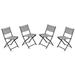 Emma + Oliver Set of 4 Folding Chairs for Indoor/Outdoor Use with Gray Flex Comfort Material and Black Steel Frames