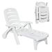 YeSayH Foldable Patio Chaise Lounge Chair with Wheel Lightweight Plastic Chaise Lounge for Outdoor Patio Poolside