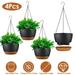 Hanging Flower Pots iMounTEK 9.64in Hanging Planter with Removable Self-Watering Tray for Indoor Outdoor 4Pcs
