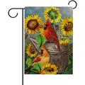 Welcome Fall Sunflower Garden Flag Double Sided Spring Summer Floral Flowers Decorative Yard Outdoor Home Small Decor Butterfly Autumn Seasonal Burlap Outside House Decoration 12 x 18