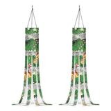 GIFTPUZZ 2 Pack Garden Windsock Xmas Bell Decor Hanging Decorative Outdoor Wind Socks Flags Durable for Outdoor Yard Patio Lawn Party Decor