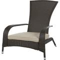 61469 Coconino Wicker Lounge Chair All Weather Wicker Beige Cushion Armchair Lightweight Durable Adirondack Chair Beautiful Mocha Finish