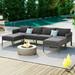 Miekor Furniture 6-Pieces Aluminum Patio Furniture Set Modern Metal Outdoor Conversation Set Sectional Sofa With Removable Olefin Extra Thick Cushions 5.9 Cushion Grey W5UAAE